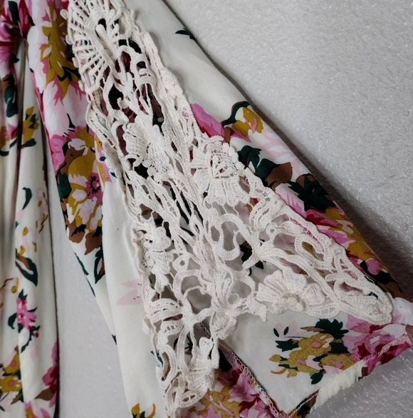 Umgee Bloomcore Floral Lace Cold Shoulder Casual Dress Sz S - Picture 15 of 16